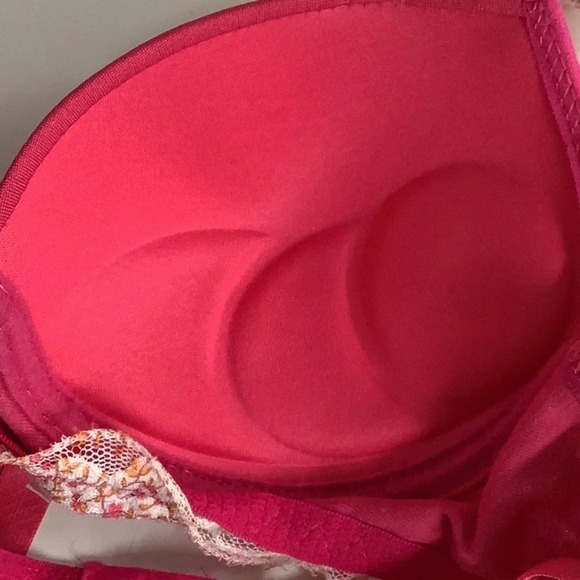 Massam Hot Pink and White Floral Lace Padded Bra Made in Brazil New with Tags - Picture 8 of 8